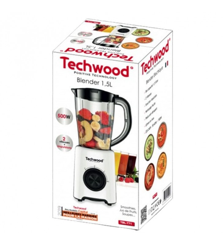 Blender Bol Plastique 500W Blanc TECHWOOD