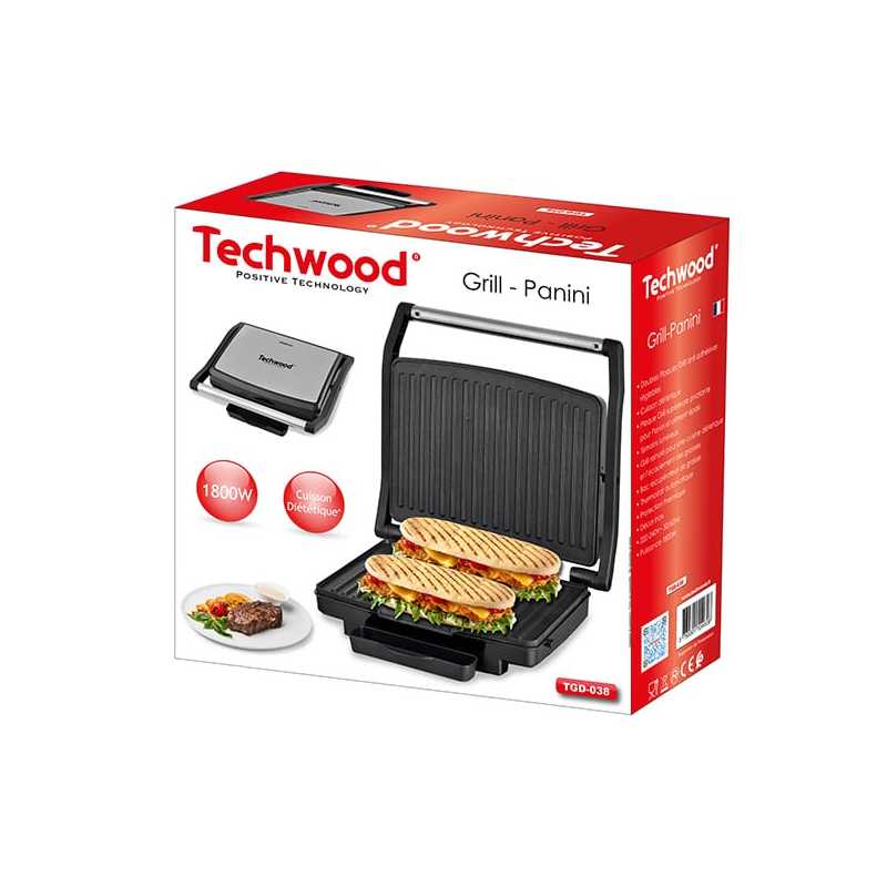 Grill Diététique  Panini 1800W TECHWOOD