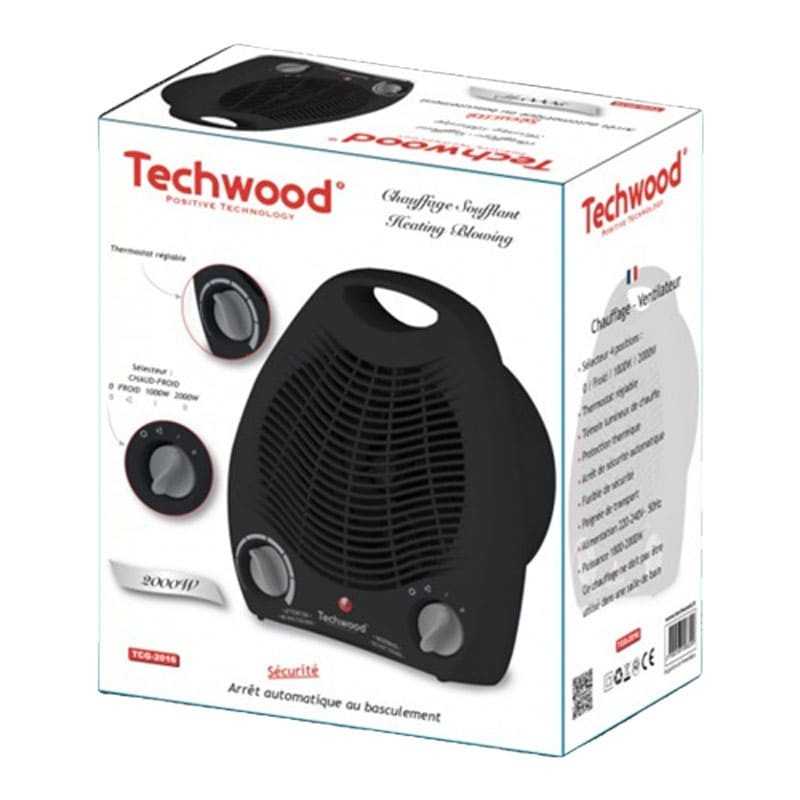 Chauffage Soufflant Noir 1700W -2000W TECHWOOD