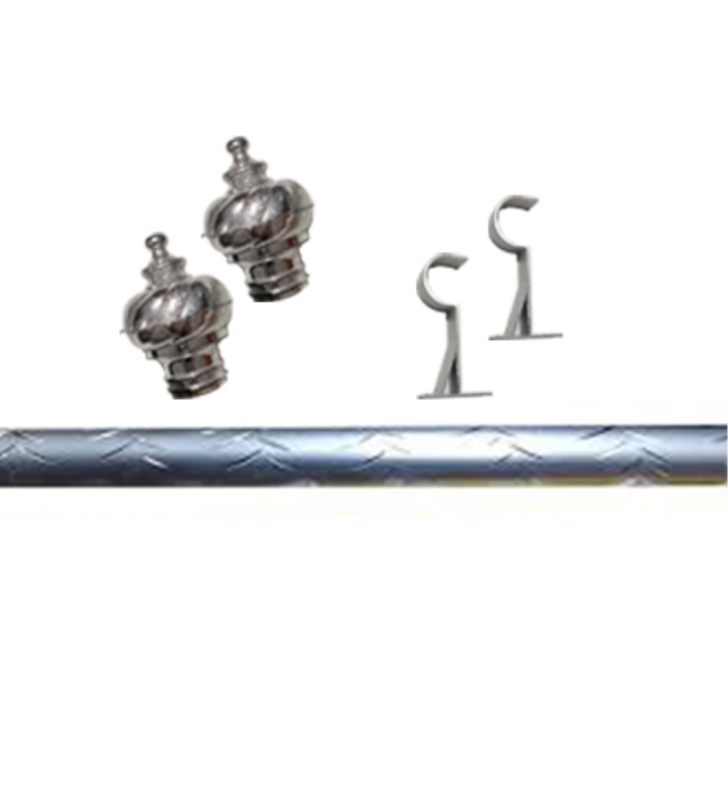 Tringle de Rideau D27 Argent 3 m