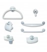 Ensemble Accessoires Salle de Bain 7 Pièces Blanc Chromé LUXPLAST