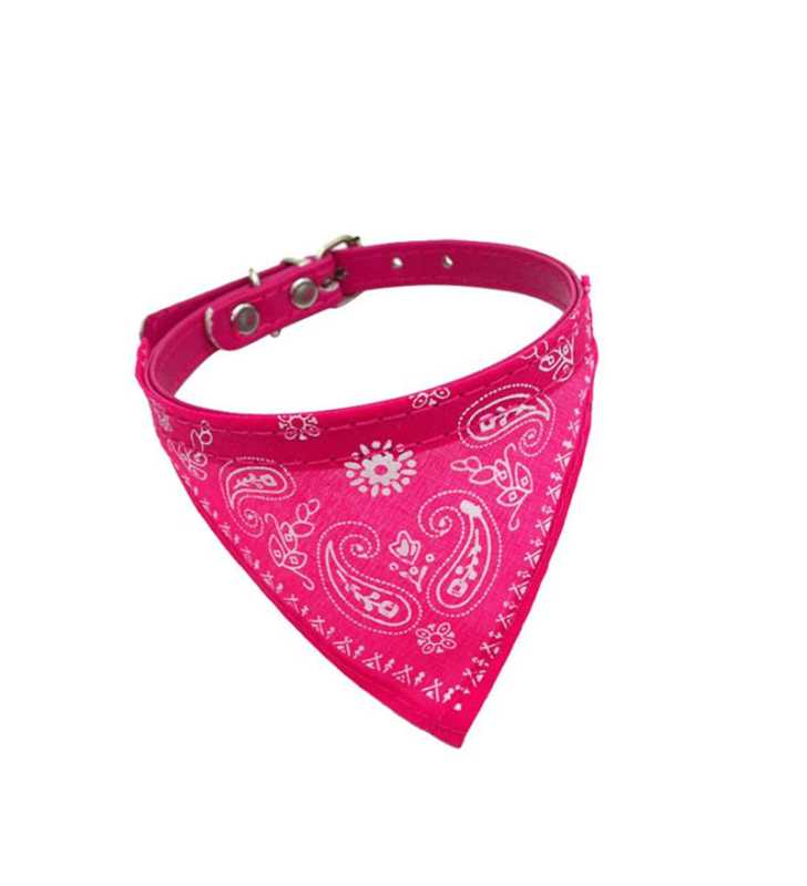 Collier Pour Petit Chien Style Foulard Rose Taille S