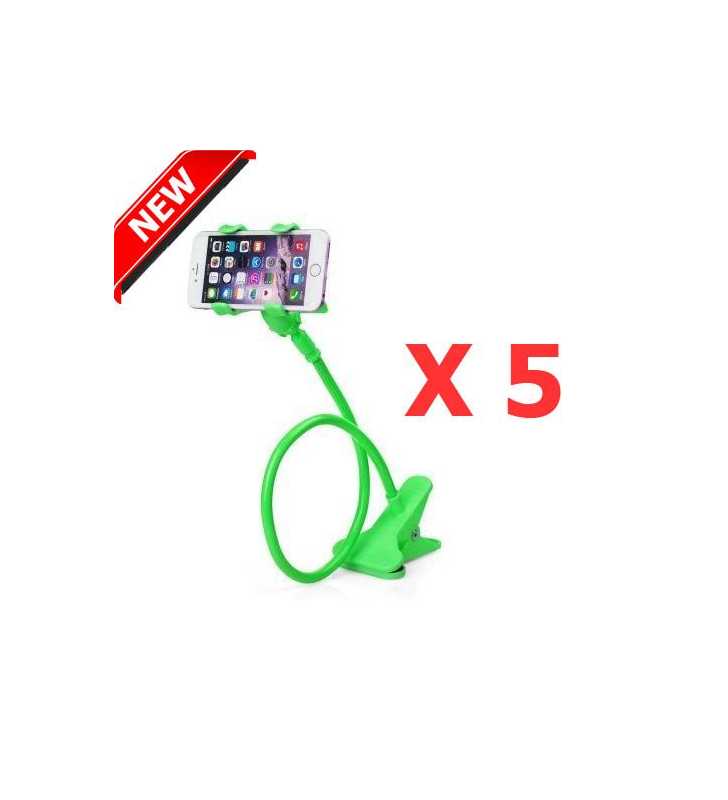 Pack De 5 Supports Universels Flexibles Pour Smartphone Vert