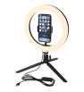 Support Téléphone Selfie Ring Light Noir + Trépied Pm