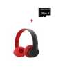 Pack Casque Bluetooth Rouge + Carte Mémoire Micro Sd 32 Go Classe 10