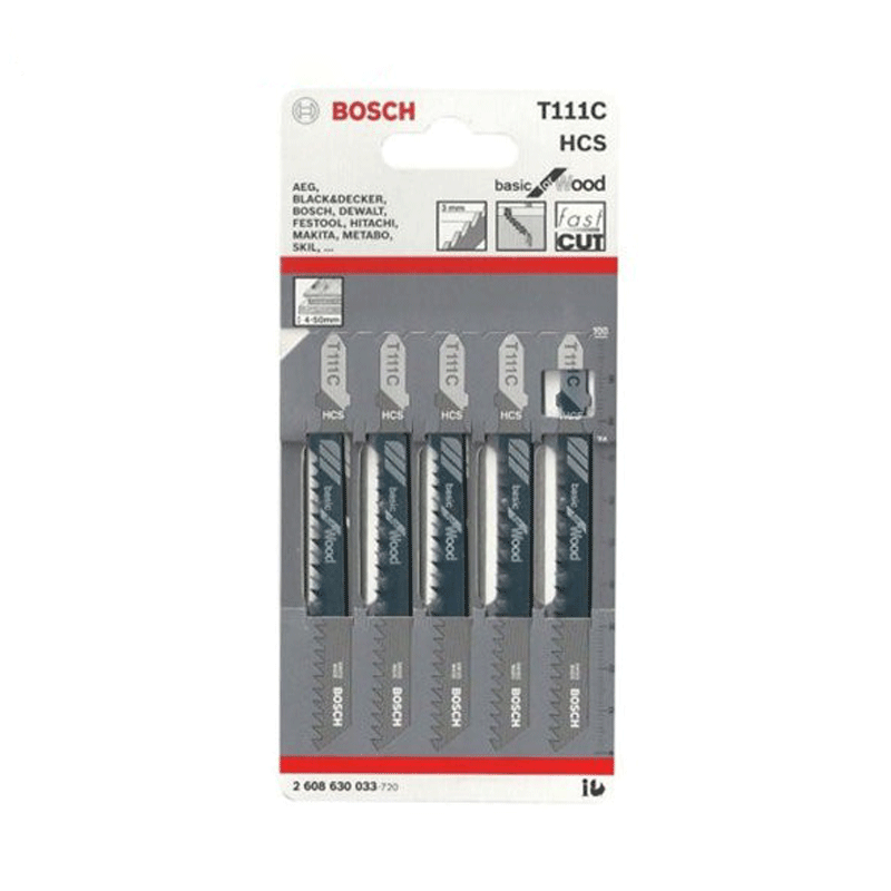 Jeu de 5 Lames Scie Sauteuse T111C Bois BOSCH