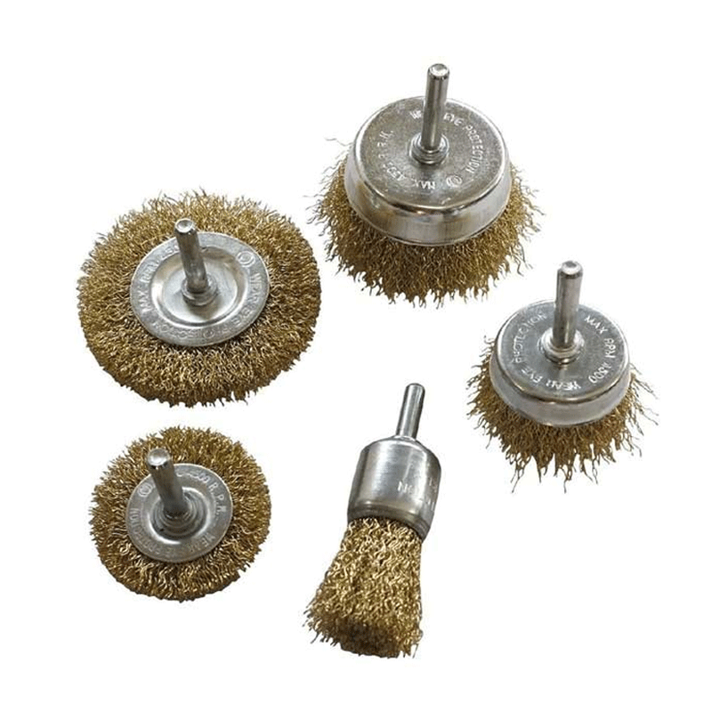 Jeu de Brosse Métallique Rond 5Pcs