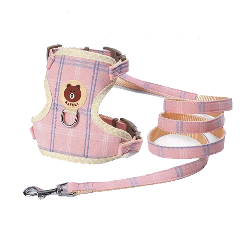 Harnais Ajustable En Nylon Rose Pour Chat Et Petit Chien Taille M KAFULI