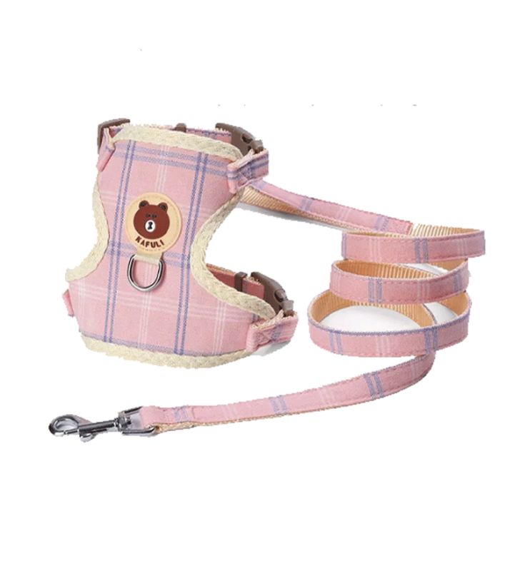 Harnais Ajustable En Nylon Rose Pour Chat Et Petit Chien Taille S KAFULI