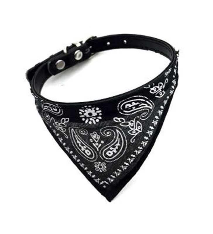 Collier Pour Petit Chien Style Foulard Noir Taille L