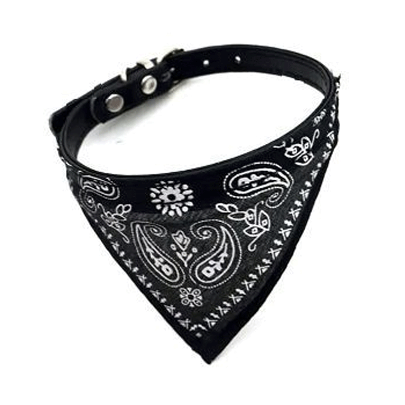 Collier Pour Petit Chien Style Foulard Noir Taille L