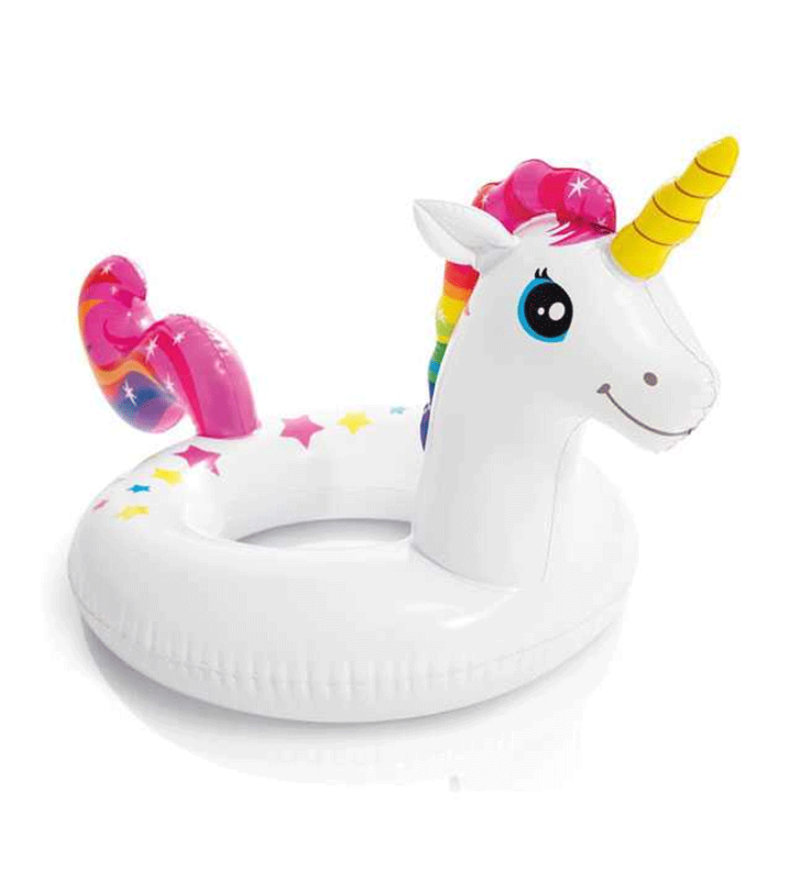 Bouée Gonflable Tète D'Animal Licorne  (58221)107 X 28 cm INTEX