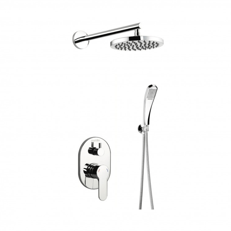 Ensemble Douche Encastré Avec Inverseur Rond 20 Chrome 111 MAK