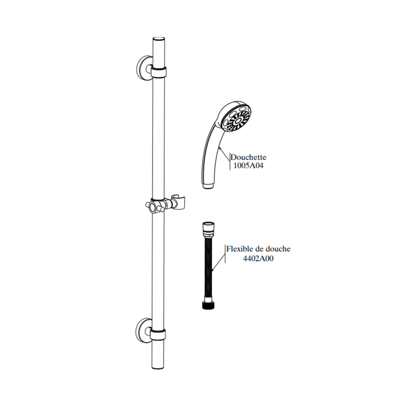 Barre de Douche Avec Flexible 1.5 m Djerba SOPAL