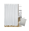 Rideau de Douche En Polyster Blanc 180X 200 cm Avce 12 Anneaux