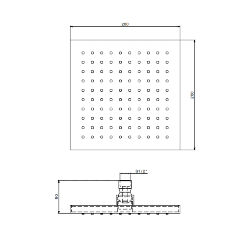 Douche de Tête Carré 200*200 SOPAL