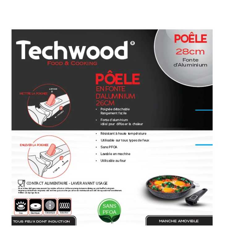 Poêle - 28cm - TP-28PO - TECHWOOD