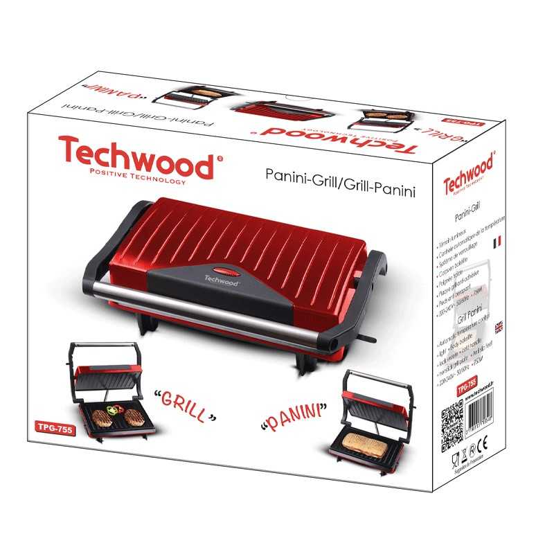 Panini Grill à contact rouge - TPG-755 - TECHWOOD