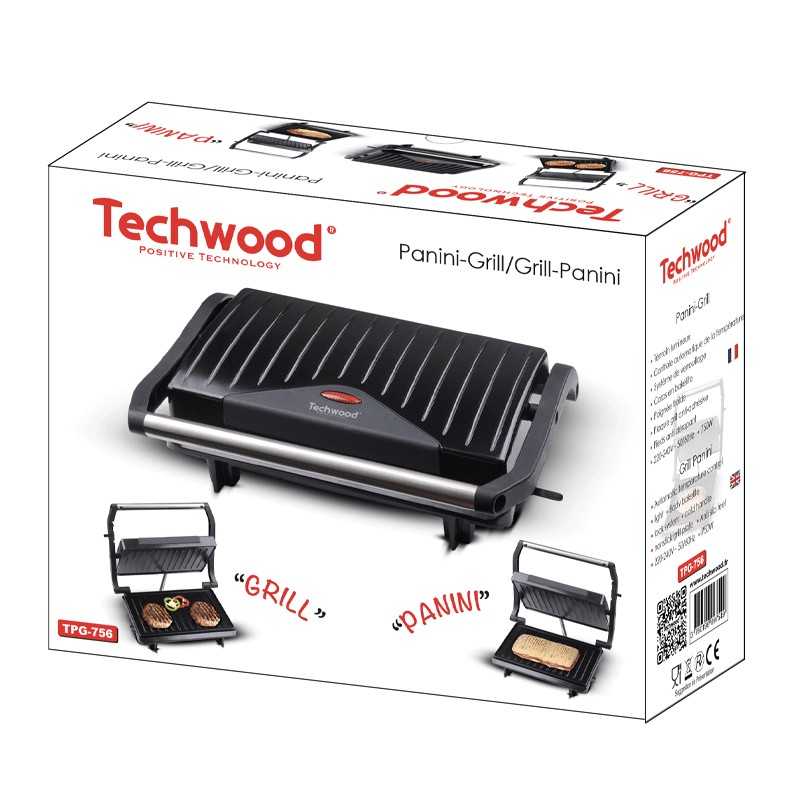 Panini Grill à contact couv noir - TPG-756 - TECHWOOD