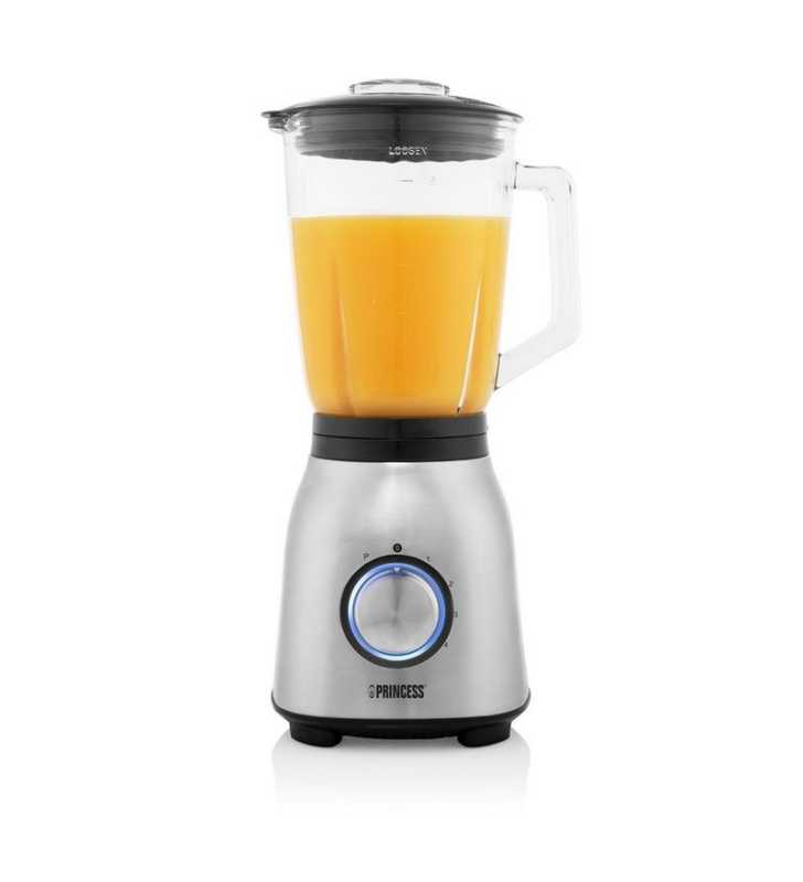 Blender Inox 4 Vitesses + Fonction Pulse Bol En Verre 1000 W PRINCESS