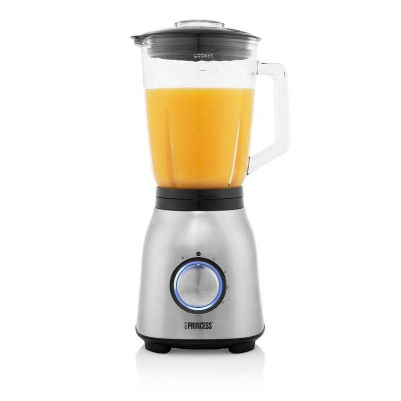 Blender Inox 4 Vitesses + Fonction Pulse Bol En Verre 1000 W PRINCESS