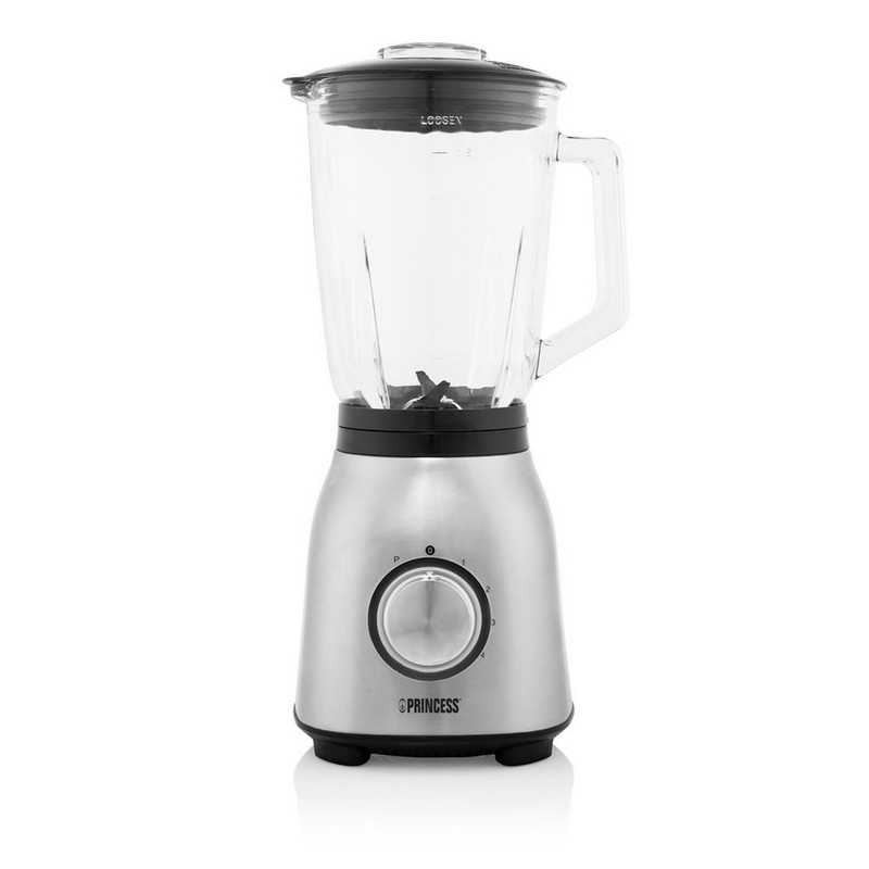 Blender Inox 4 Vitesses + Fonction Pulse Bol En Verre 1000 W PRINCESS