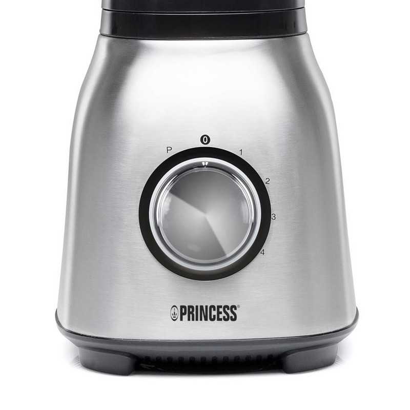 Blender Inox 4 Vitesses + Fonction Pulse Bol En Verre 1000 W PRINCESS