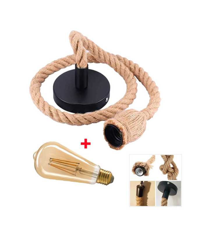 Corde de Chanvre 1M + lampe ST64