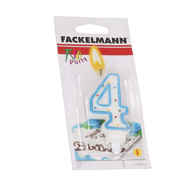 Bougies n ° 4 avec support - FACKELMANN