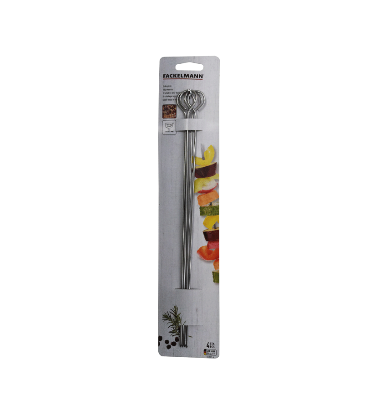 Set de 4 brochettes doubles en acier - FACKELMANN