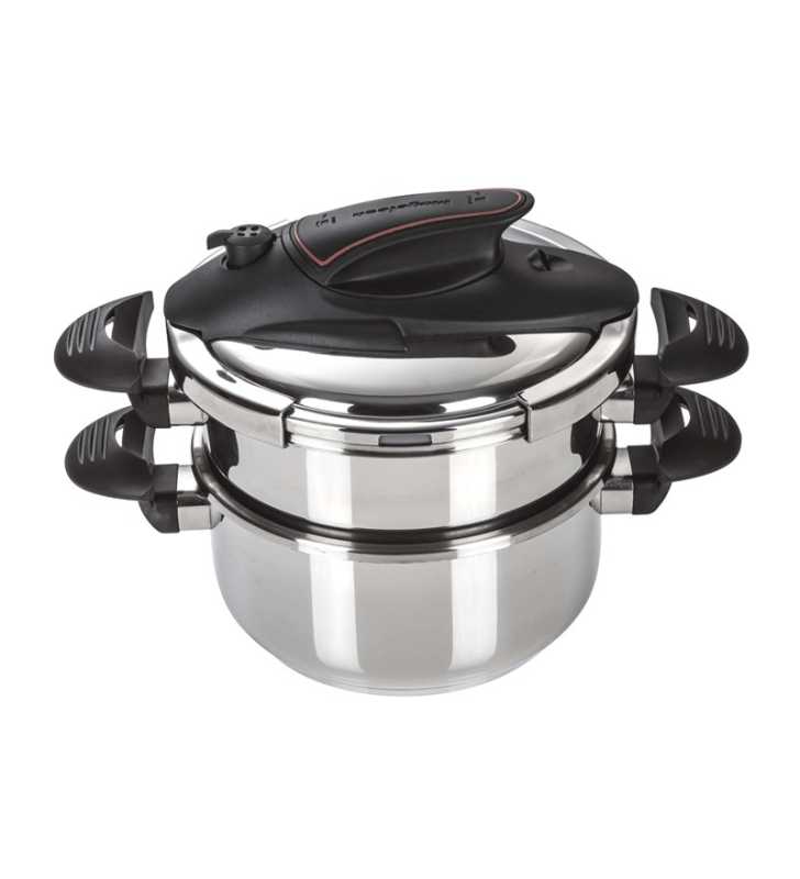 Set Autocuiseur 6L+4L inox 18/10 PRISMA - MAGEFESA