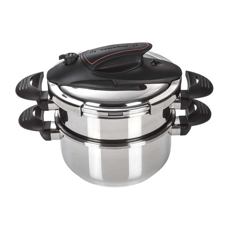 Set Autocuiseur 6L+4L inox 18/10 PRISMA - MAGEFESA