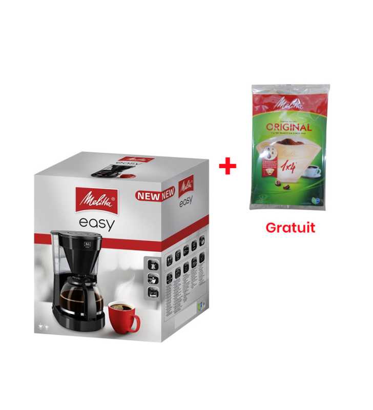 Cafetière Easy Noir 10/15 tasses + 5 Filtres 1x40 Gratuit - MELITTA