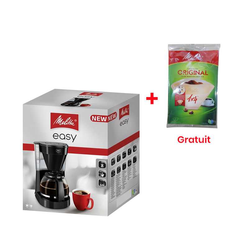 Cafetière Easy Noir 10/15 tasses + 5 Filtres 1x40 Gratuit - MELITTA