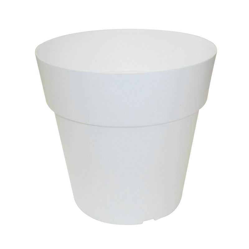 Pot Linéa sans anneau blanc D16xh15.5cm - Viomes