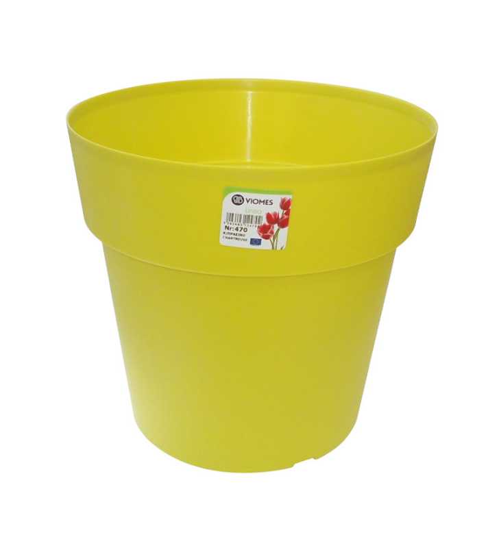 Pot Linéa sans anneau chartreuse D20xh18.5cm - Viomes