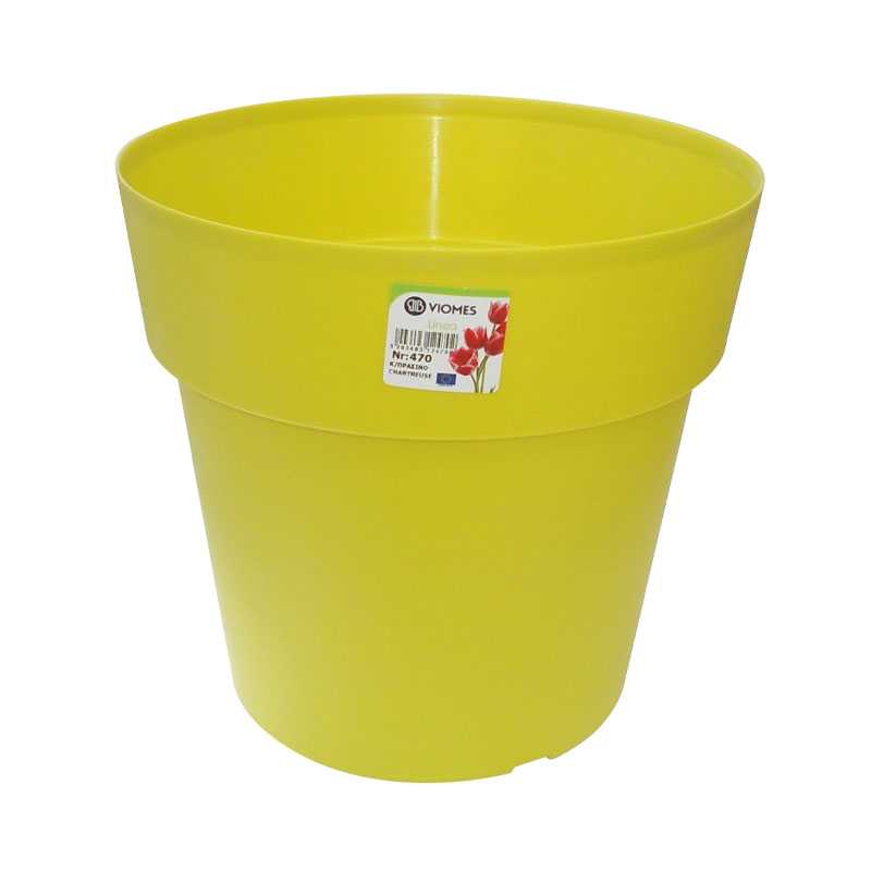 Pot Linéa sans anneau chartreuse D20xh18.5cm - Viomes