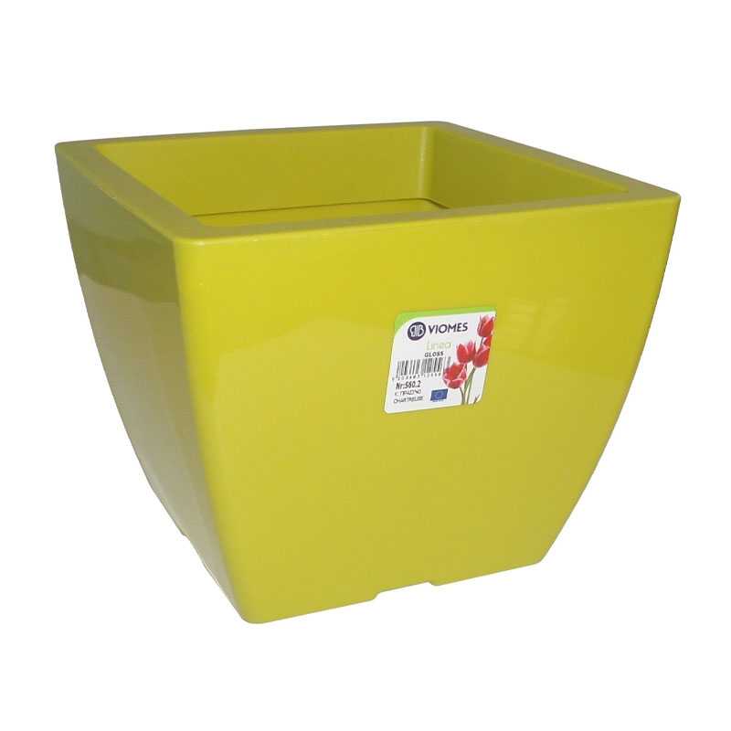 Pot Linéa carré Chartreuse 15x15x12