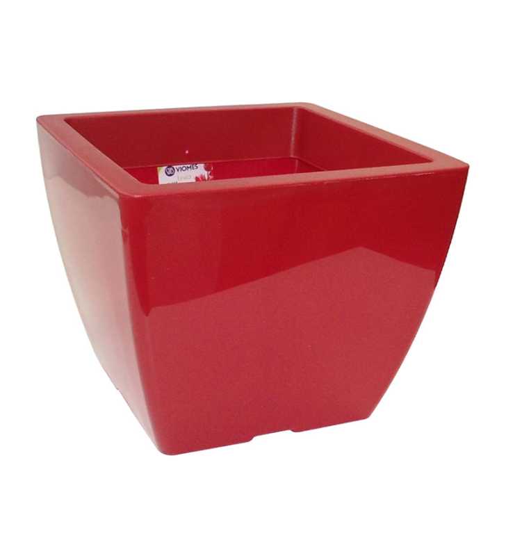 Pot linéa square gloss bordeau 15x15x12.5 cm - Viomes