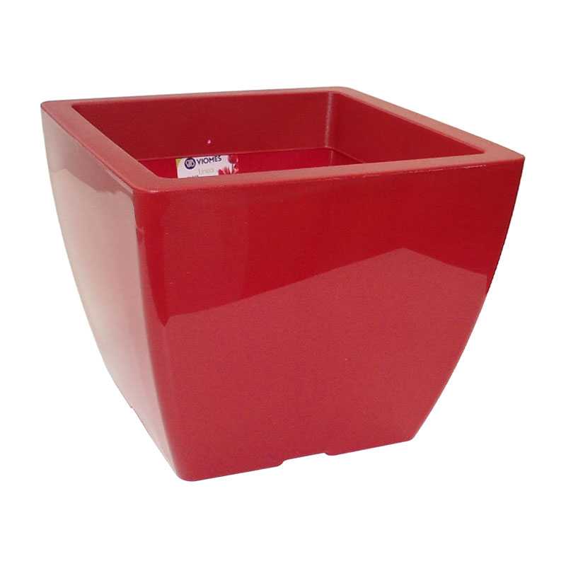 Pot linéa square gloss bordeau 15x15x12.5 cm - Viomes