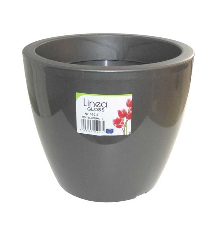 Pot linéa gloss anthracit D20xh17 cm - Viomes