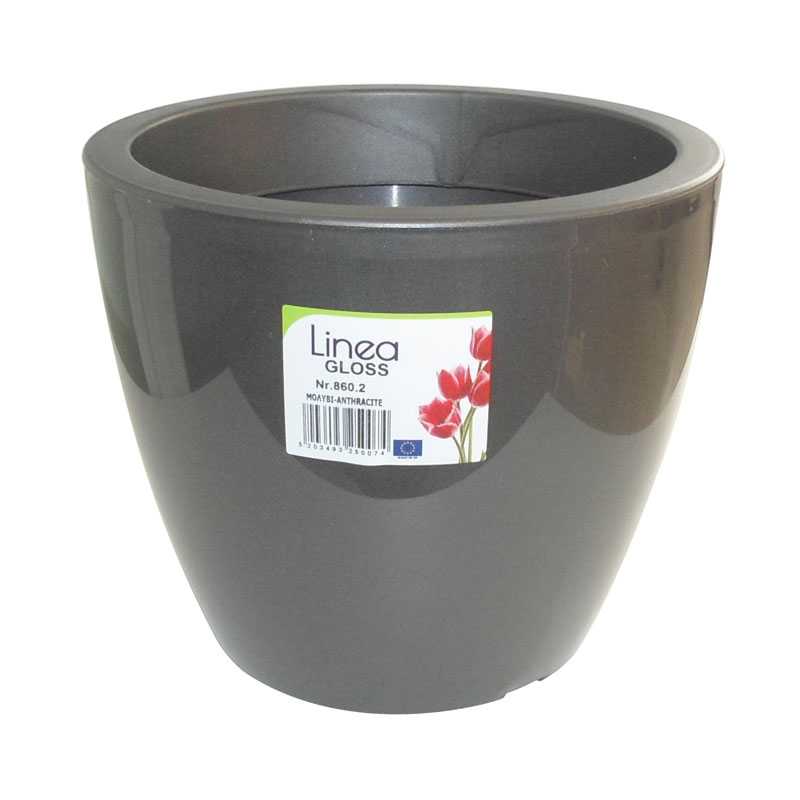 Pot linéa gloss anthracit D20xh17 cm - Viomes