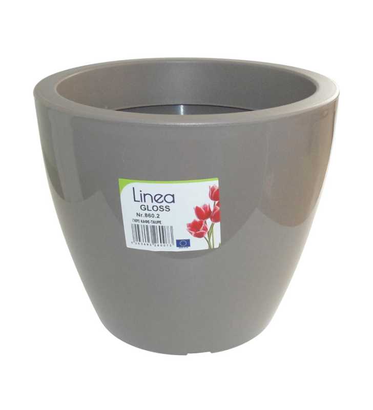 Pot linéa gloss taupe D20xh17 cm - Viomes