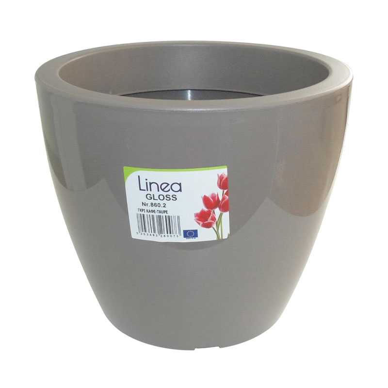 Pot linéa gloss taupe D20xh17 cm - Viomes