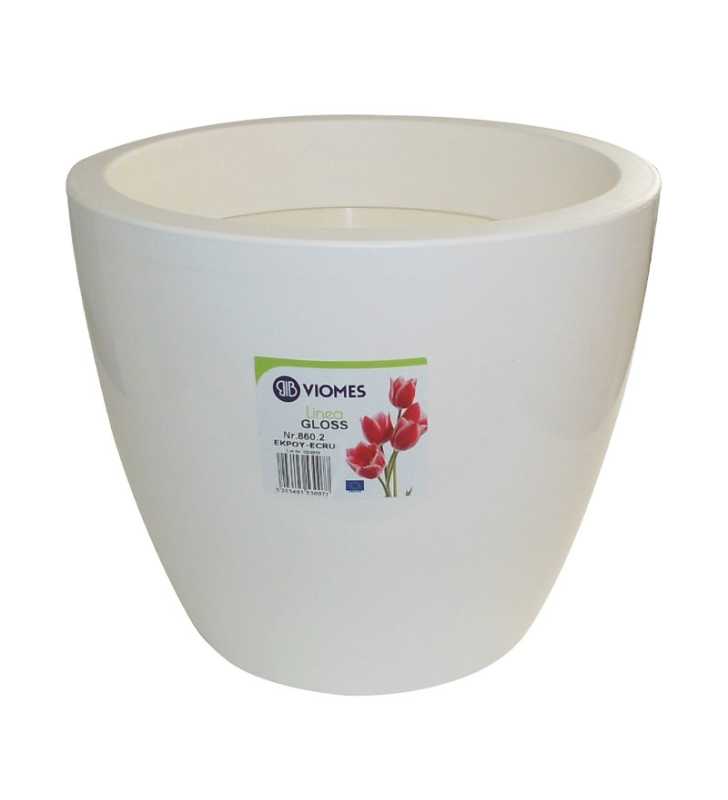 Pot linéa gloss écru D20xh17 cm - Viomes