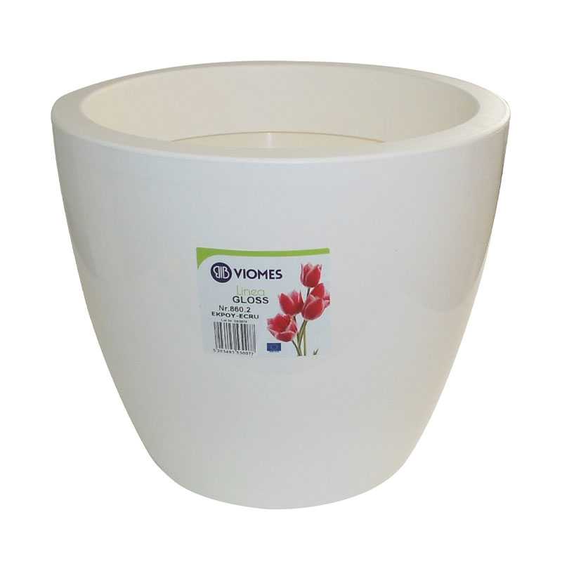 Pot linéa gloss écru D20xh17 cm - Viomes