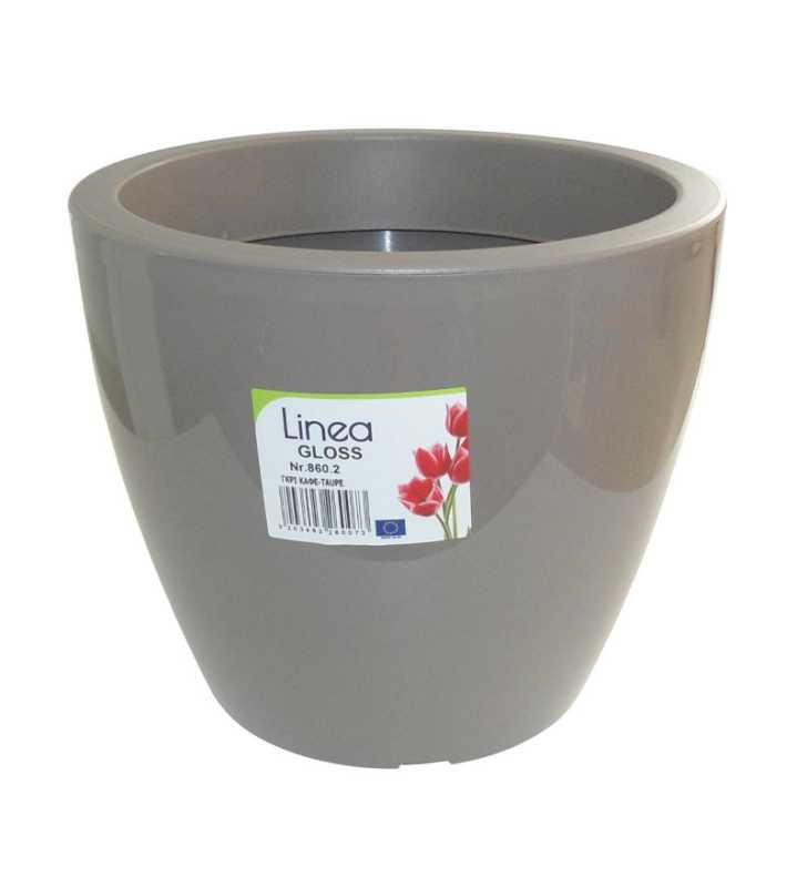 Pot linéa gloss taupe D25xh21cm - Viomes