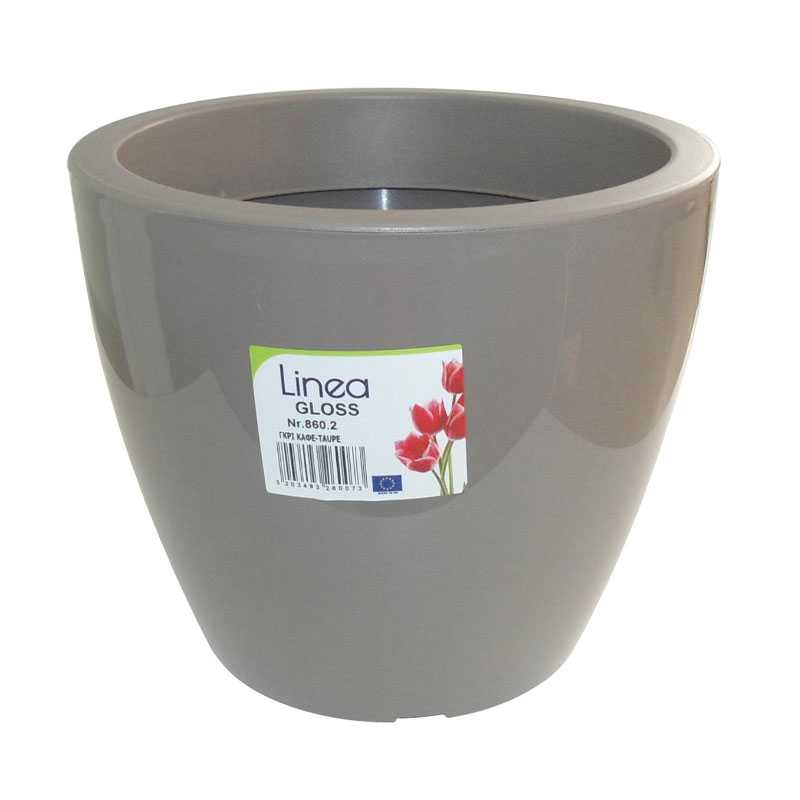 Pot linéa gloss taupe D25xh21cm - Viomes