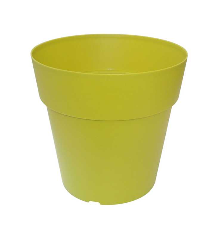 Pot Linéa sans anneau chartreuse D11xh10.5cm - Viomes