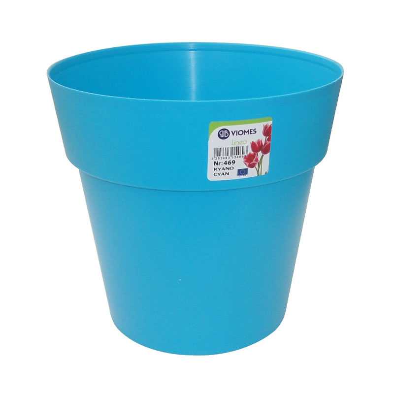 Pot Linea sans anneau cyan Ø13xh13 cm D13xh13cm - Viomes